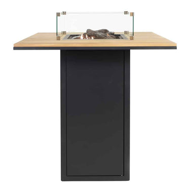 Cosi Fires - Feuertisch Cosiloft Bartisch Schwarz / Teak