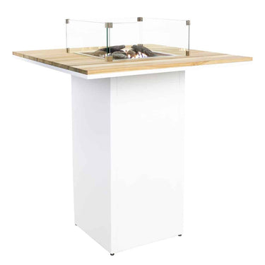 Cosi Fires - Feuertisch Cosiloft Bartisch Weiß / Teak