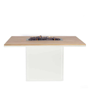 Cosi Fires - Feuertisch Cosiloft Relax Esstisch Weiß / Teak (120 cm)