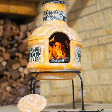 La Hacienda Terrassenofen Circles + BBQ-Grillrost (H 75 x 36 cm)