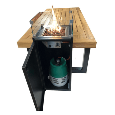 Enjoyfires - Feuertisch Teakholz 260 cm