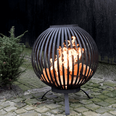 Feuerkorb Feuerball Streifen Schwarz - Esschert Design