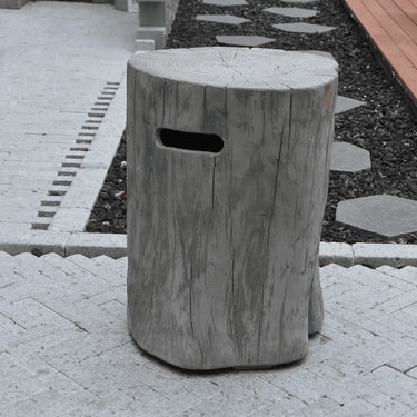 Elementi - Gasflaschenabdeckung Baumstamm grau