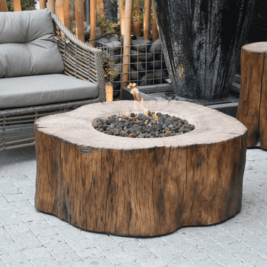 Elementi – Set Manchester Gaskamin mit 4 Hockern braun