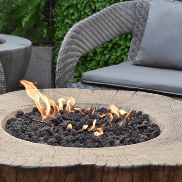 Elementi – Set Manchester Gaskamin mit 4 Hockern braun