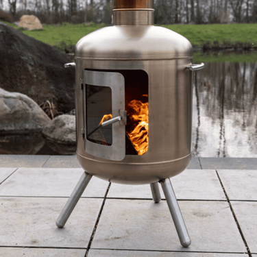 Goodlife - Edelstahl-Außenkamin Kos