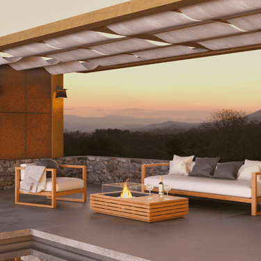 EcoSmart Fire - Manhattan Teak 50 Feuertisch