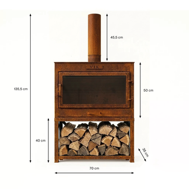 VIK - LUX Lounge Gartenkamin Rost (für ein Lounge-Sofa)