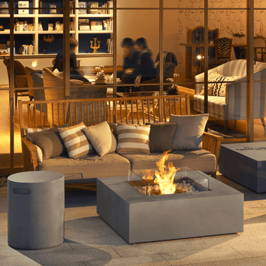 EcoSmart Fire - Base 40 Teak-Feuertisch