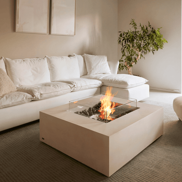 EcoSmart Fire - Base 40 Teak-Feuertisch