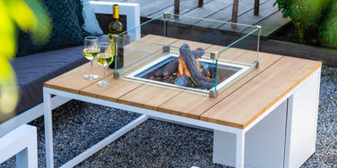 Cosi Fires - Feuertisch Cosiloft weiß / Teak