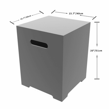 Elementi - Kleine Gasflaschenabdeckung Betonoptik quadratisch grau