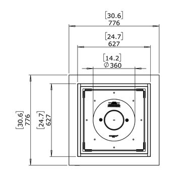 EcoSmart Fire - Base 30 Teak-Feuertisch