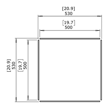 EcoSmart Fire - Quadratischer Windschutz 53 cm