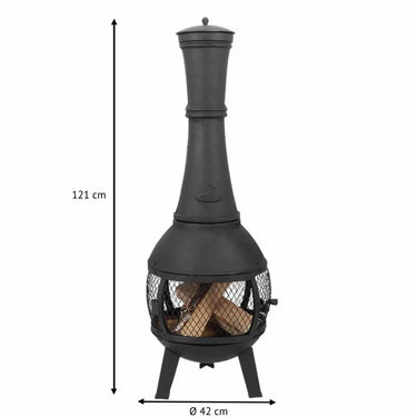 Gusseiserner offener Gartenkamin mit Tür - Esschert Design