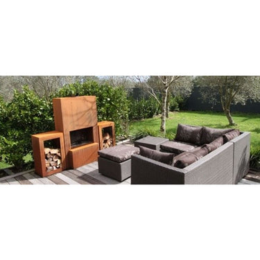 GardenmaxX - Woodbox Holzlege aus Cortenstahl