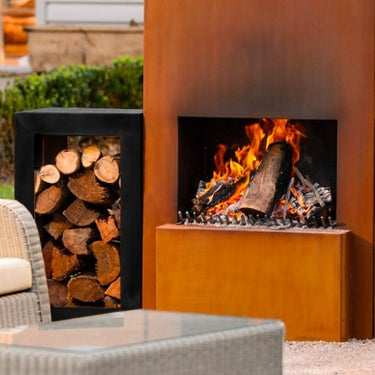 GardenmaxX - Woodbox Brennholzregal Schwarz