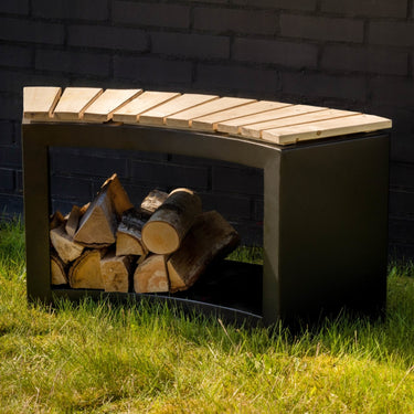 Bank mit Holzlagerung gebogen – Esschert Design
