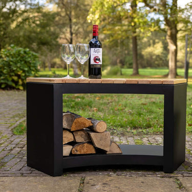 Bank mit Holzlagerung gebogen – Esschert Design