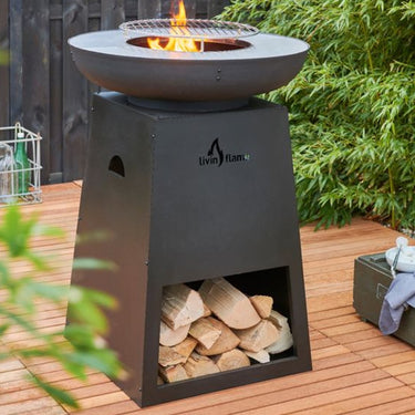 Livin' Flame - Außenkamin Milton mit Grillplatte