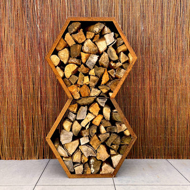 Ruigg - Holzregal Vertikal Cortenstahl medium