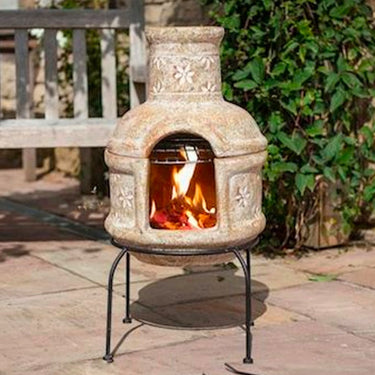 Terrassenofen La Hacienda StarFlower S + BBQ Grillrost (75 x 36 cm)