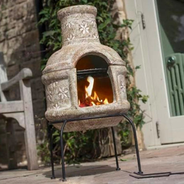 Terrassenofen La Hacienda StarFlower S + BBQ Grillrost (75 x 36 cm)