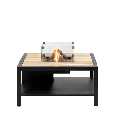 Cosi Fires - Feuertisch Cosiflow Square Black / Teak (100 cm)
