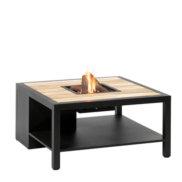 Cosi Fires - Feuertisch Cosiflow Square Black / Teak (100 cm)