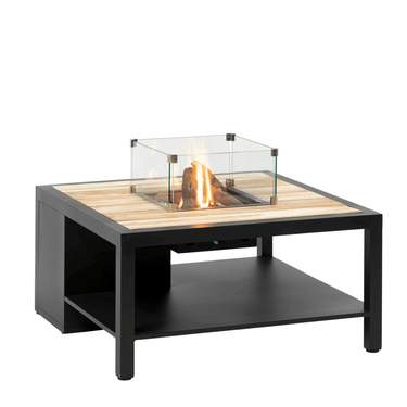 Cosi Fires - Feuertisch Cosiflow Square Black / Teak (100 cm)