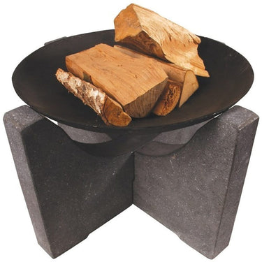 Esschert Design - Feuerschale auf Granitfuß